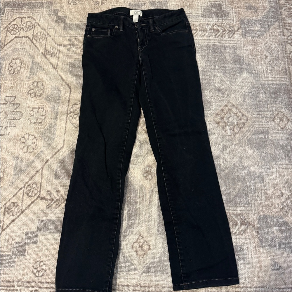 LOFT Black Low Rise Straight Leg Jeans 00p